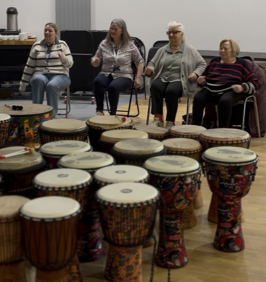 Community drumming session
